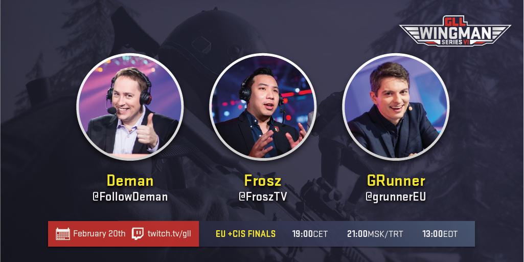 Strydagg's tweet photo. Tonight is the night for the EU & CIS/Turkey region as they dive into the Wingman VI Finals!
Make sure you don't miss a single piece of the action!👇
📺https://t.co/jkS4p3btIM
🎙️@FollowDeman, @FroszTV & @GRunnerEU
⏰19:00 CET
💰$25,000
#GLL https://t.co/CJ0VMlCV55