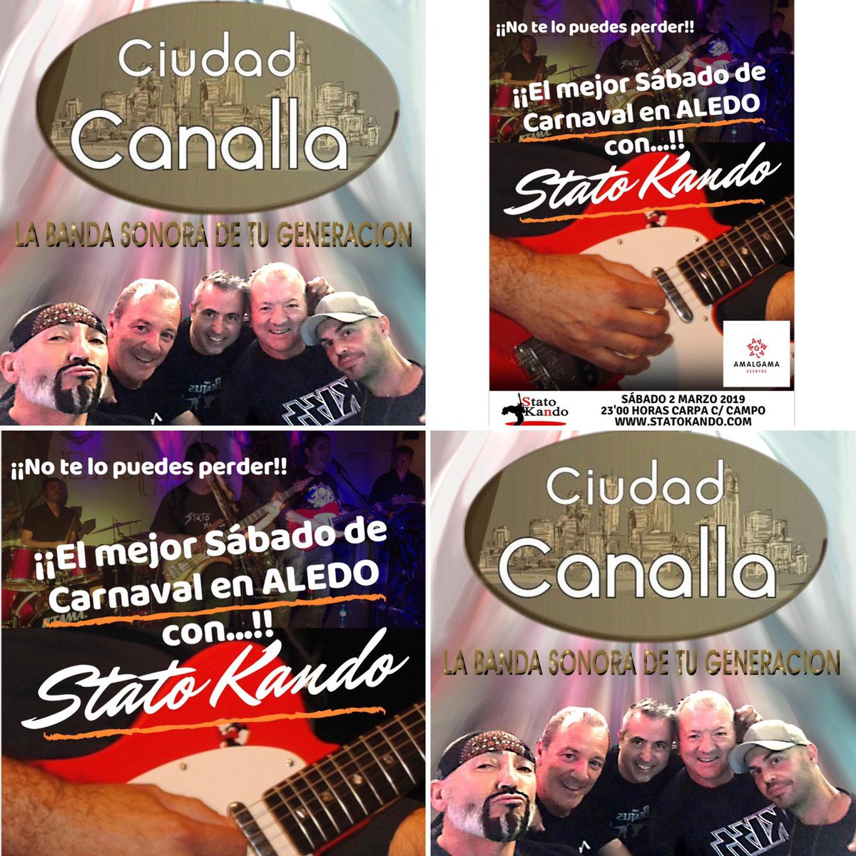 CARNAVAL 2019

Actuación de los grupos: "Stato Kando" y "Ciudad Canalla".

Sábado 2 de marzo. C/ Campos a las 23h en la carpa municipal 

Los interesados en la instalación y explotación de la barra pueden registrar desde hoy sus solicitudes en el Ayuntamiento.