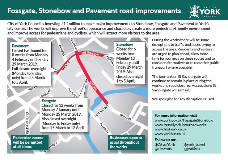 CityofYork's tweet photo. Heading to the Viking festival? Remember Stonebow and Pavement are closed so there is no access for your long boat. Please use Park and Ride or other bus routes #fossgatestonebow #JVF19 https://t.co/Vqdr4eoSOo