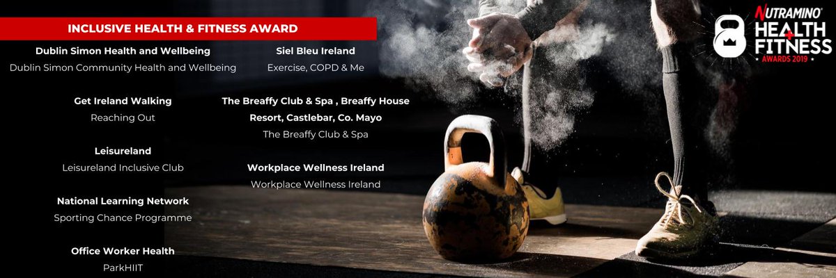 Here are the Finalists of Health &amp; Fitness Award! 
#NutraminoHFA19 
<a href="/Dublin_Simon/">Dublin Simon</a> <a href="/GetIreWalking/">Get Ireland Walking</a> <a href="/leisurelandGal/">leisureland</a> <a href="/SportingChance4/">SportingChanceTralee</a> @_officehealth  <a href="/SielBleuIreland/">sielbleuireland</a> <a href="/TheBreaffyClub/">TheBreaffyClub</a>