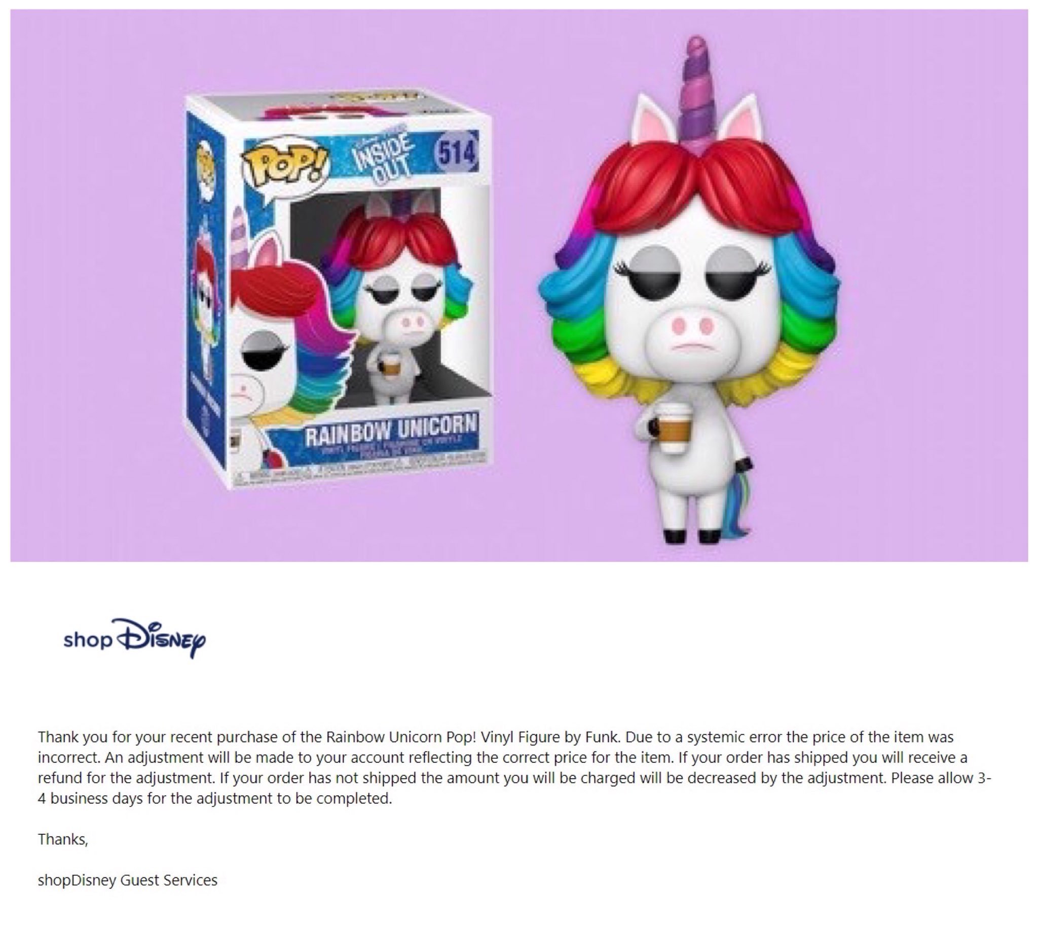 rainbow unicorn funko pop