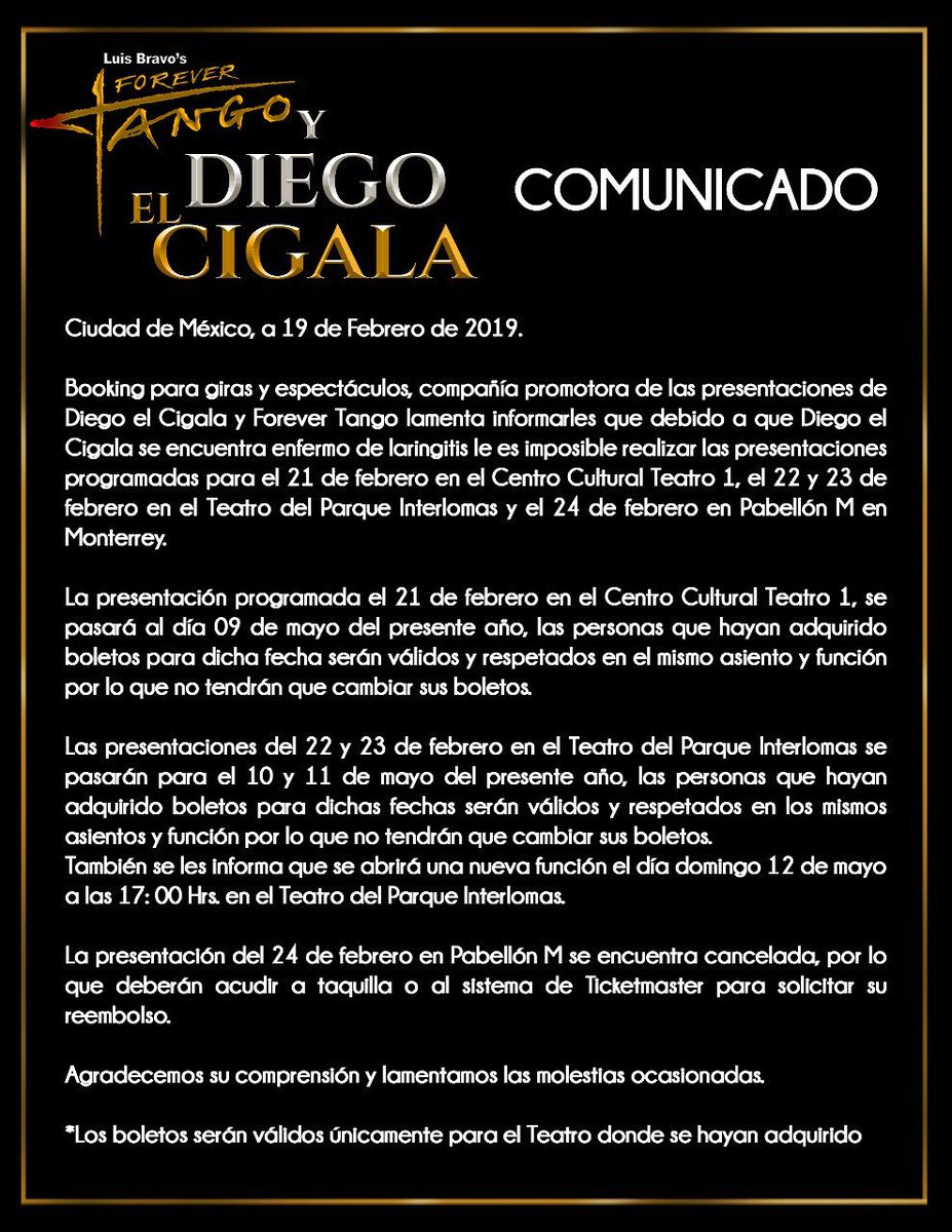 Announcement ! 
.
#forevertango #forevertangoshow #tangoargentino #broadway #broadwayworld #broadwayshow #broadwayinmexico #broadwayenmexico @indiaproductions @elcigalaoficial @elcigalaoficial #diegoelcigala #elcigala #tributoajuangabriel #mexico #teatrodelparqueinterlomas