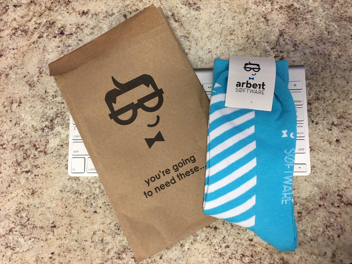 Arbeit Software, you totally knocked our socks off in Vegas at #RMAI19! Thank goodness you sent us these socks in advance so we had a spare pair back at home. Thanks again! #receivablesmanagement #softwaredevelopment