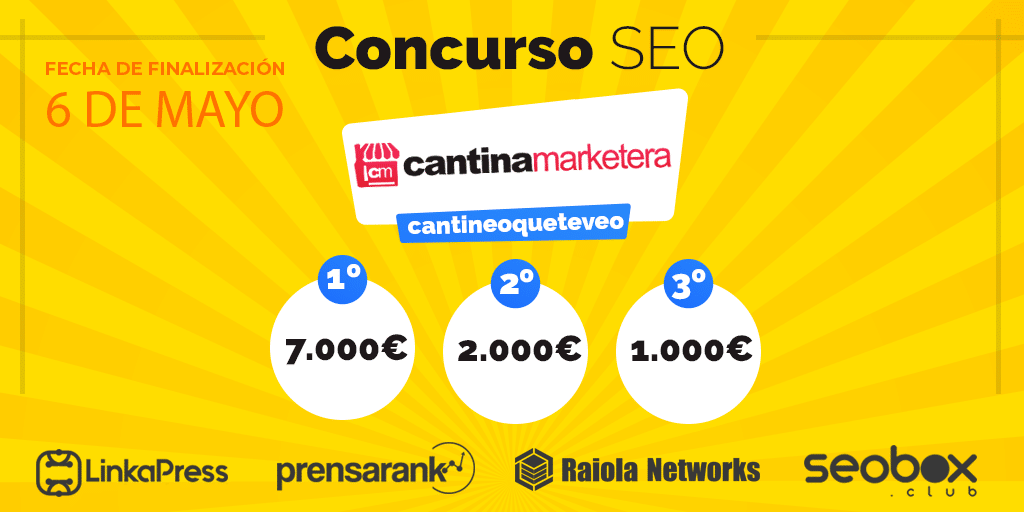 tutorialblogger's tweet image. #Cantineoqueteveo, la keyword más reñida en España ¿Sabías que a nivel #SEO #Madrid se está concursando por mantener una #keyword en TOP #1? Los premio oscilan los 10.000 euros. Aquí unos detalles: tutorialblogger.org/p/cantineoquet…