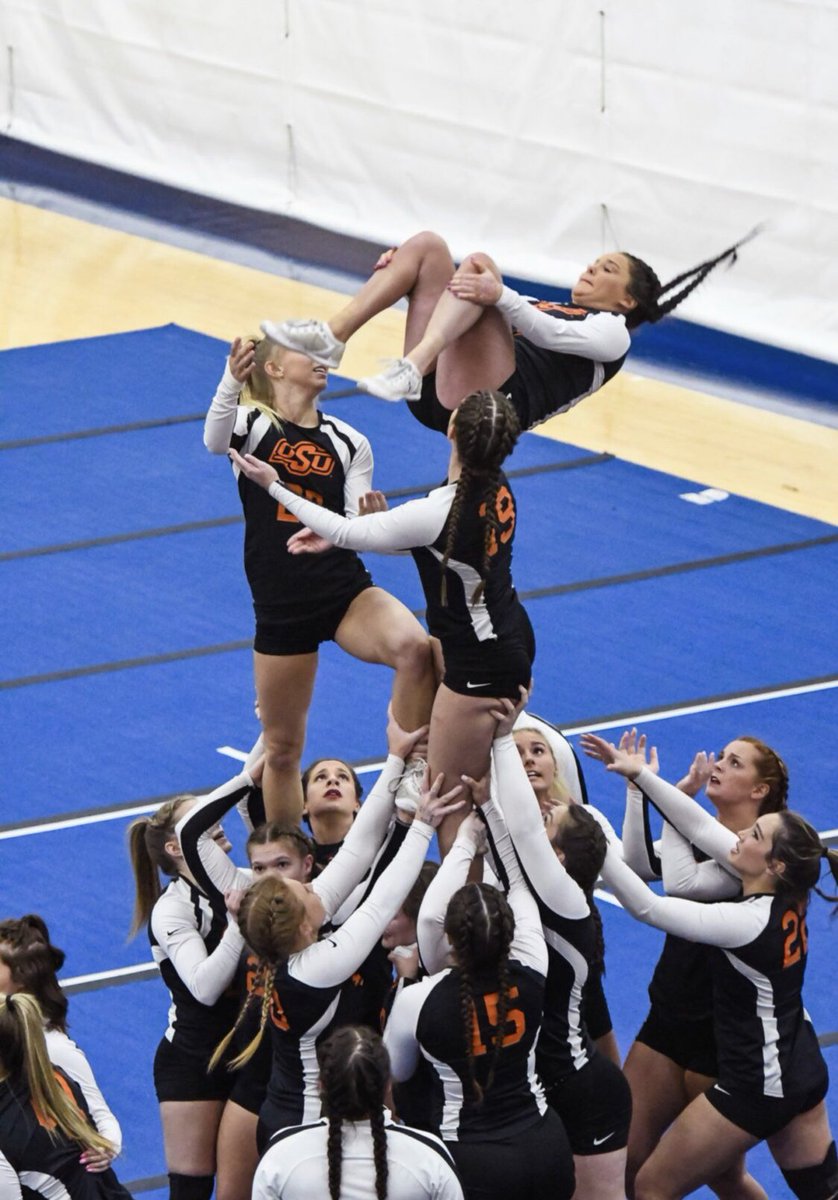 Have you seen a STUNT game in person yet? Check out team pages for a full schedule! Get it, Cowboys 🖤🧡 #STUNTthesport Photo Credit: <a href="/shannon_rowell/">Shannon Rowell</a> 

collegestunt.teampages.com/leagues/10380/…