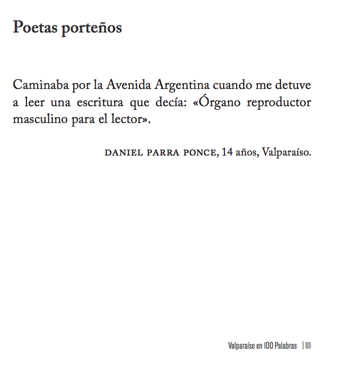 #cuentodeldía: "Poetas porteños", publicado en el libro con los mejores 100 cuentos de la versión IV de #valparaísoen100palabras