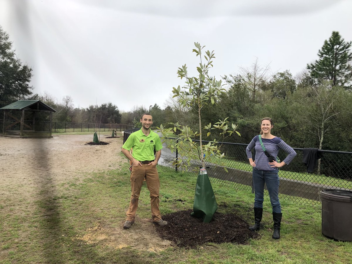 Another #GAArborDay planting complete with 4 new trees in Chatham County’s Mother Mathilda Beasley dog park