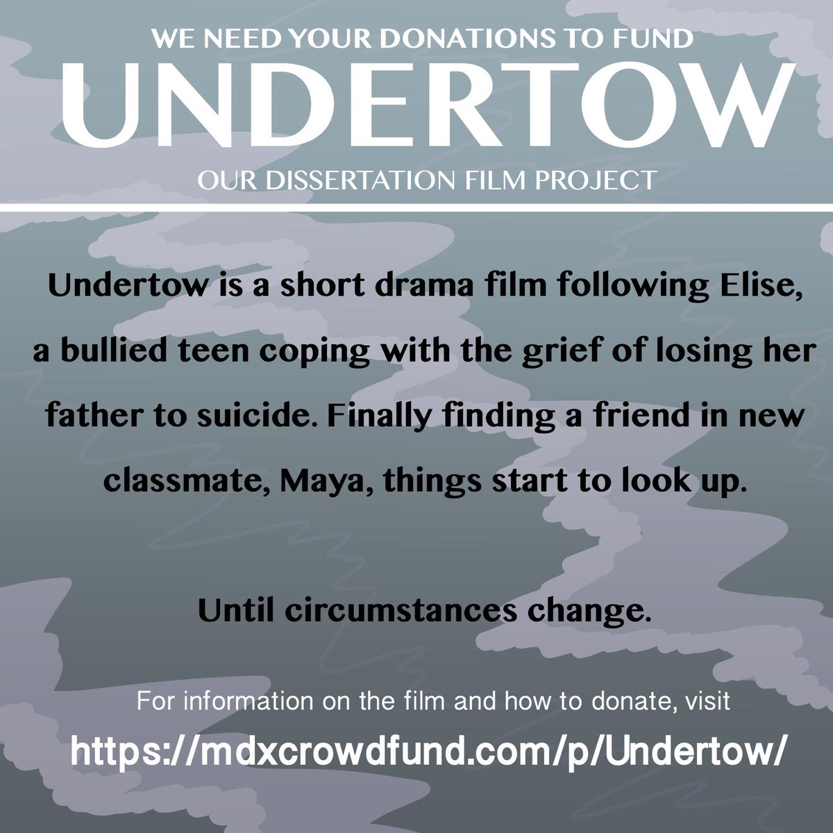 Alpha__Films's tweet photo. Our film won't be made without your help! Any donations take us a step closer to making #Undertow a reality!
https://t.co/IzbfXvhGSW 

#indiefilm #filmmaking #donations #crowdfunding #student #production #university #dissertation https://t.co/m3cpzZNQsp