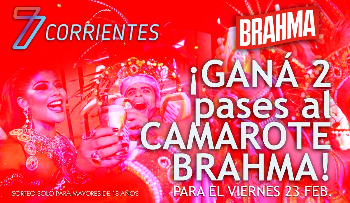 NUEVO SORTEO 🤪😍🎉🎊✨ ¡GANA 2 PASES PARA EL CAMAROTE BRAHMA! 

Para participar: Seguinos, dale Retweet y deja tus 3 últimos del DNI. 

Sorteamos el 22 de febrero  ¡SUERTE!¡MUCHA SUERTE!