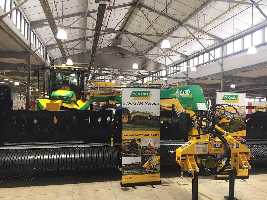 OxboCorp's tweet photo. Ken and Wade are all set up at the New York Farm Show.
Stop by and see the:
- 4103 spreader
- 7550 sprayers
- CP100
- 2334 triple merger
- and sneak a peek at the 2112 prototype single merger!
. . . . .
#nyfarmshow #oxbostrong #haymerger #triplemerger #spreader #sprayer https://t.co/eS2AkHaVyW
