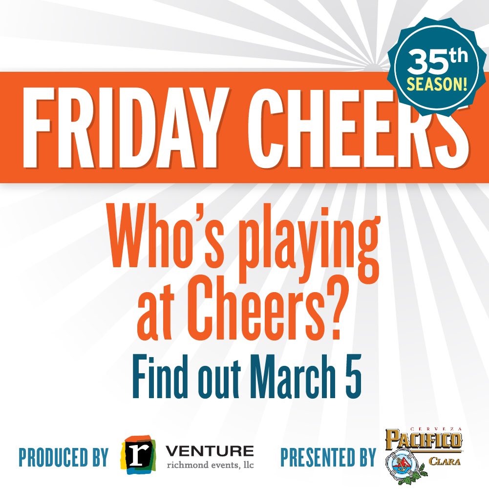 FridayCheers's tweet photo. 2019 season announcements coming soon! #35YearsofCheers @VentureRVA https://t.co/8NONEhW9at
