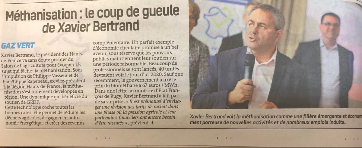 Merci Xavier Bertrand de vous engager pour la filière Biométhane !