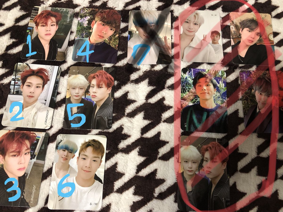 SI_O19's tweet photo. MONSTA_X トレカ 交換
2ND ALUBM:TAKE.2 WE ARE THERE

譲    画像の番号ついているも���
        画像2枚目以降のもの

求    ヒョンウォン又はミニョクがうつっているもの

発送での交換でお願いします。
DM又はリプお待ちしてます🌈 https://t.co/UkYOFimUsT
