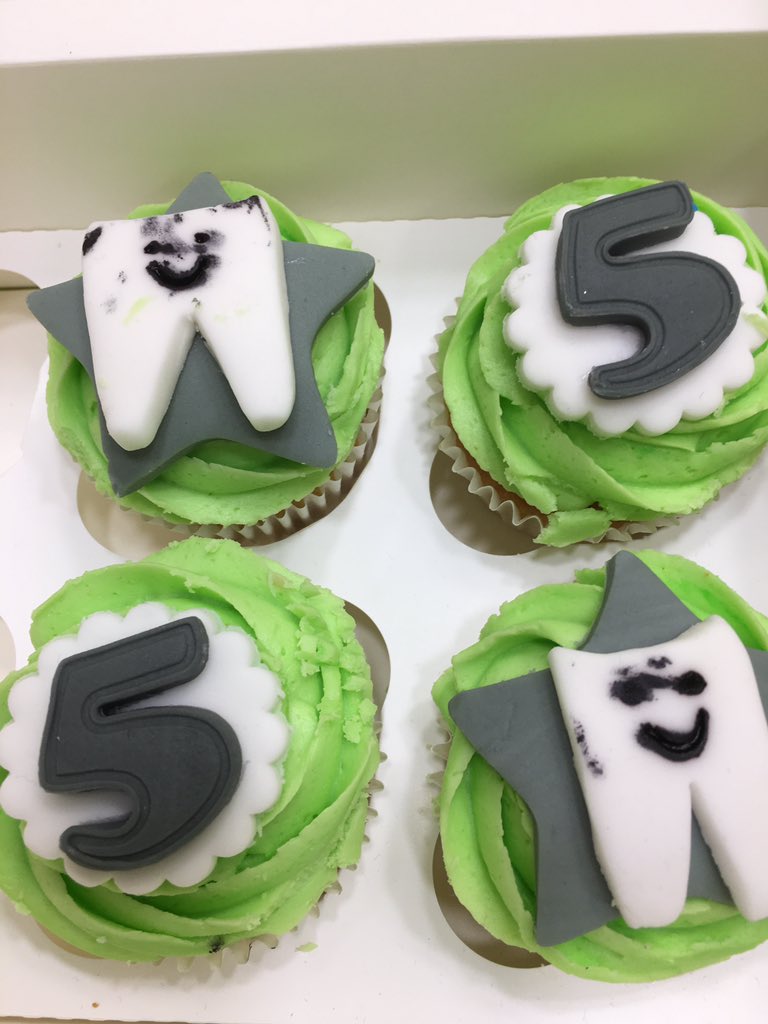 Visit to Churchill Dental Practice. 5th Birthday Cupcakes... yum yum #Churchill Dental @THE_DD_UK