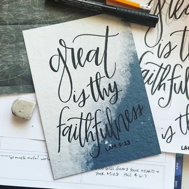 ShopWitty's tweet photo. Had to do a quick custom quote for someone I love. 
#greatisthyfaithfulness #angelbaby #handmadepaper #handlettering https://t.co/BngG2JYf1t https://t.co/nD0US0hFbf