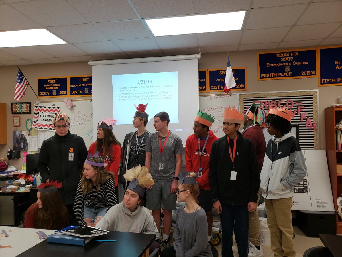 LHSRedhawks's tweet photo. Animal science CTE courses teach students to feed the world & care for our animal resources. These students are learning skills to enter careers as veterinarians, zoologists, food scientists, & more! #chickencombheadbands #pigdissection #LHSCTE #FISDCTE #libertylearns #ctemonth https://t.co/H2DDuC1u4t
