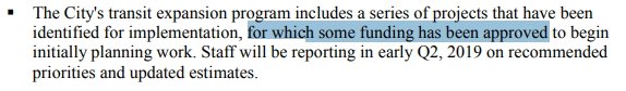 jpags's tweet photo. @shelleycarroll In the staff briefing note on unfunded capital projects, a line on how council is very good at approving various transit lines and less good at actually funding them https://t.co/jxqH5BbdUm
