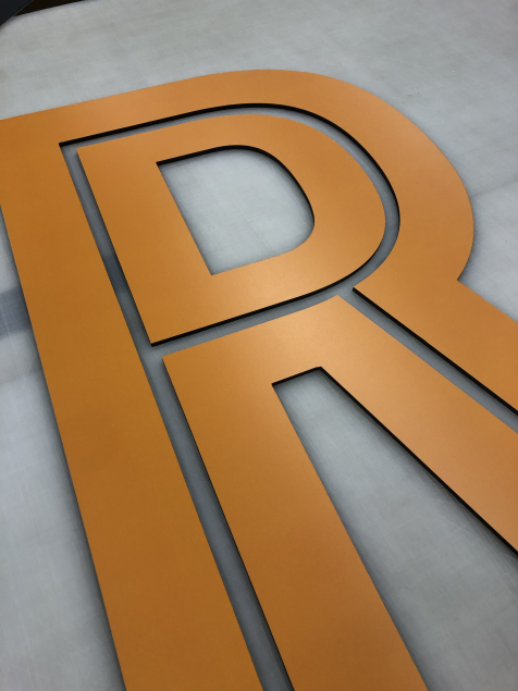 AGCherryHill's tweet photo. What's that you say? You need some custom GIANT LETTERS?! Yeah. We do that. Here's a sneak preview of a 10ft graphic on 6mm Black PVC with a printed vinyl face. #CustomCut #Lettering #BigPrint #AGCherryHill #Print #Design #Signs #AGSigns https://t.co/lVjUmbuq4t