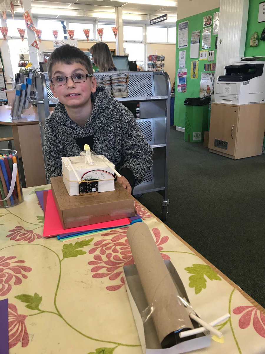 WSCCLibraries's tweet photo. Can’t believe how imaginative we are at #HenfieldLibrary with junk modelling &amp; coding. A truck, a fortress, a tank, a code phone, a treehouse, a plate of sausages &amp; a man-eating Rapunzel, all built from recycled items and brought to life with @microbit_edu! #microbitsinlibraries https://t.co/27ab9nyI37