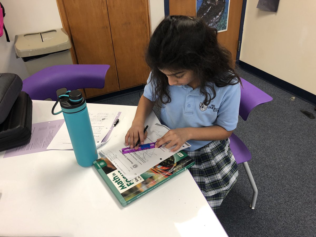 TrimbleLesley's tweet photo. Constructions in math-angle bisectors and triangles. Love the hands-on tools to create!@RobinsonTeach @OakridgeMS1 https://t.co/m9vzob5xF1