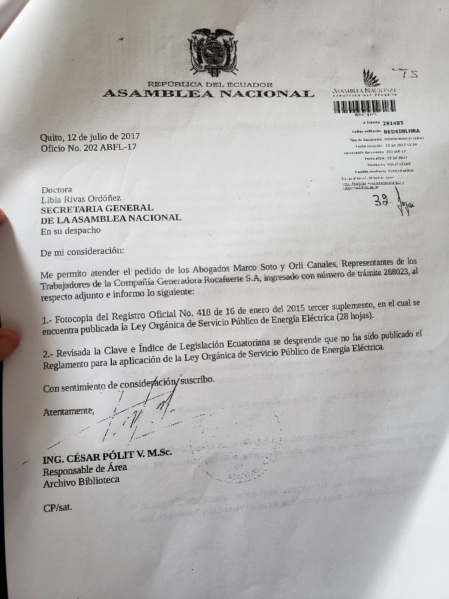 Karidrovo's tweet photo. Estimados Adjunto oficio para el Sr. ministro Ing. Carlos Pérez García acerca de las utilidades del sector eléctrico región Costa del año 2015 hasta la actualidad. Ministerio de Hidrocarburos @Lenin @CristinaReyesec @RecNaturalesEC @Mauro_Intriago_ @Arconel_ec  @SoySector https://t.co/TluZ1ilRBT