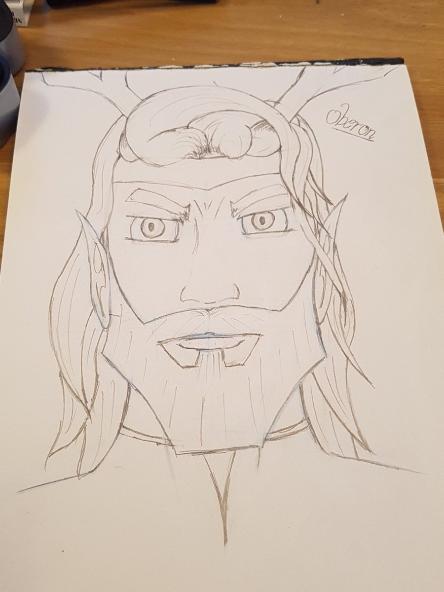 psiking's tweet photo. Watching #PubDraw on @CriticalRole and decided to do my interpretation of Oberon, Sidheking and Lord of the Fae. Thanks for the inspiration @Marisha_Ray and @babsdraws https://t.co/2YEdYokjdj
