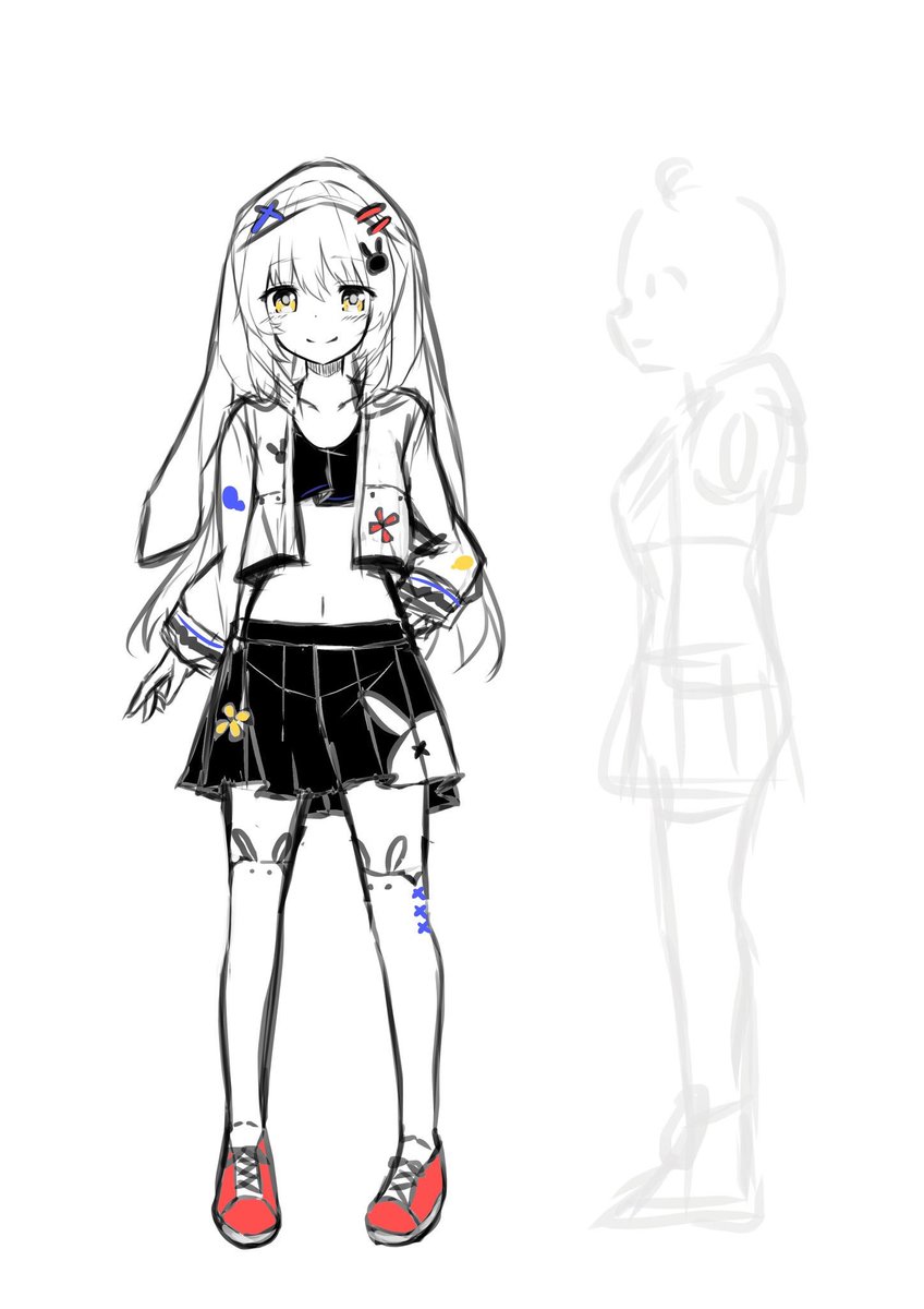 ラフ描けた!
白チョコちゃんの新しい衣装こんな感じです 