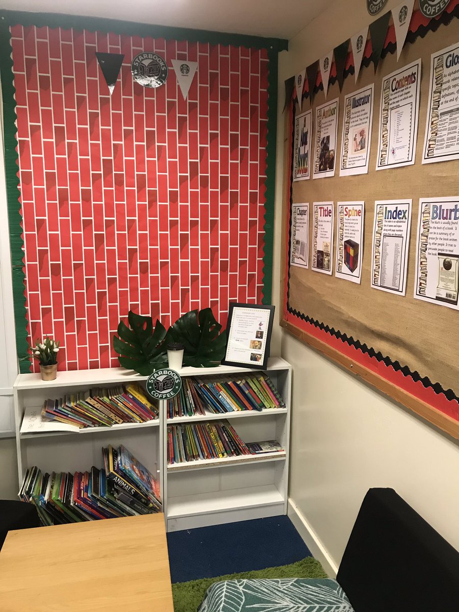 KayleighLee20's tweet photo. Reading corner for the second half of the school year 💚☕️⭐️📚📙📘📕📗 https://t.co/fI90RIAC1j