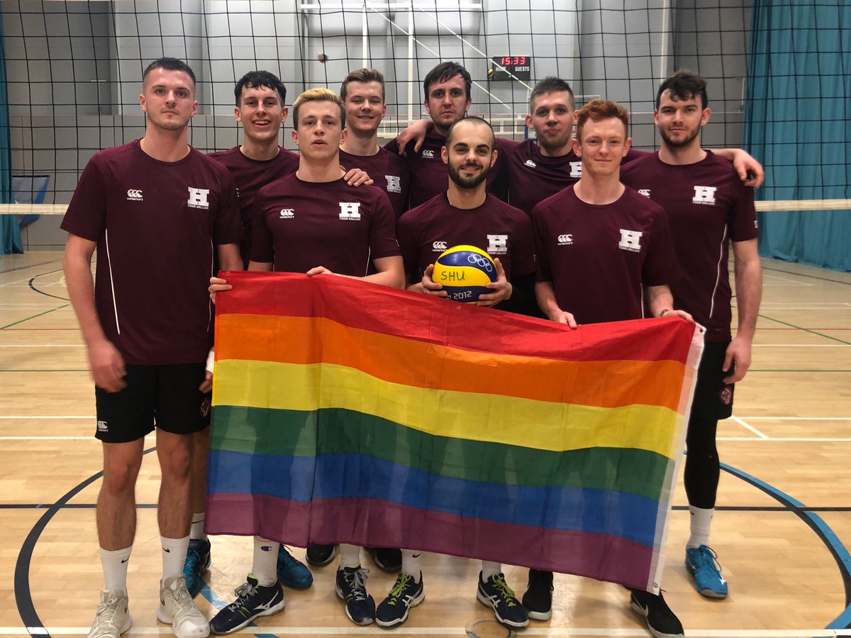 <a href="/HallamVolleyba1/">Hallam Volleyball</a> supporting #pride before bringing home the win against Bristol Uni 💪🏻 #wearehallam