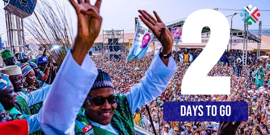 Together Nigeria (@togetherng) on Twitter photo 🇳🇬 ONLY TWO DAYS TO GO 🇳🇬
Join Together Nigeria in supporting President <a href="/MBuhari/">Muhammadu Buhari</a> with your vote on Saturday.
#NigeriaDecides2019
#YourVoteYourFuture 🇳🇬 ONLY TWO DAYS TO GO 🇳🇬
Join Together Nigeria in supporting President <a href="/MBuhari/">Muhammadu Buhari</a> with your vote on Saturday.
#NigeriaDecides2019
#YourVoteYourFuture