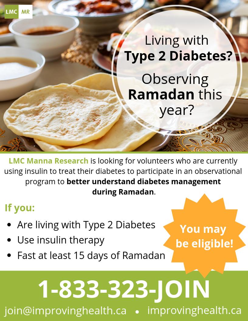 improvinghealth's tweet photo. Looking to better understand how to manage #Type2Diabetes during #Ramadan☪️? Currently we are looking for people living with #Type2 who observe #Ramadan to participate in a program to better understand diabetes management. Contact us to learn more TODAY! 📞1-833-323-JOIN 🕌 https://t.co/vXSh9Tkc5w