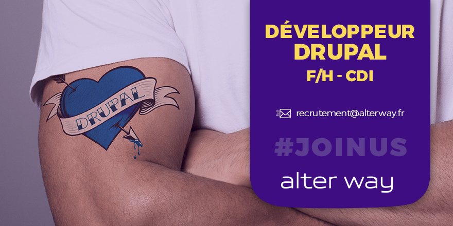 #alterwayrecrute des développeurs - ses #drupal à #Paris en #CDI . Rejoignez nos drupaliens  !! bit.ly/2OF8Zp4  <a href="/OuissalKassimi/">Ouissal Kassimi</a> @OnOff_Web