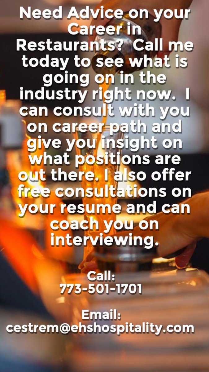 #career #careerswithcolin
#ehs #hospitalitycareers #restaurantmanagers #chefs #swflrestaurantjobs