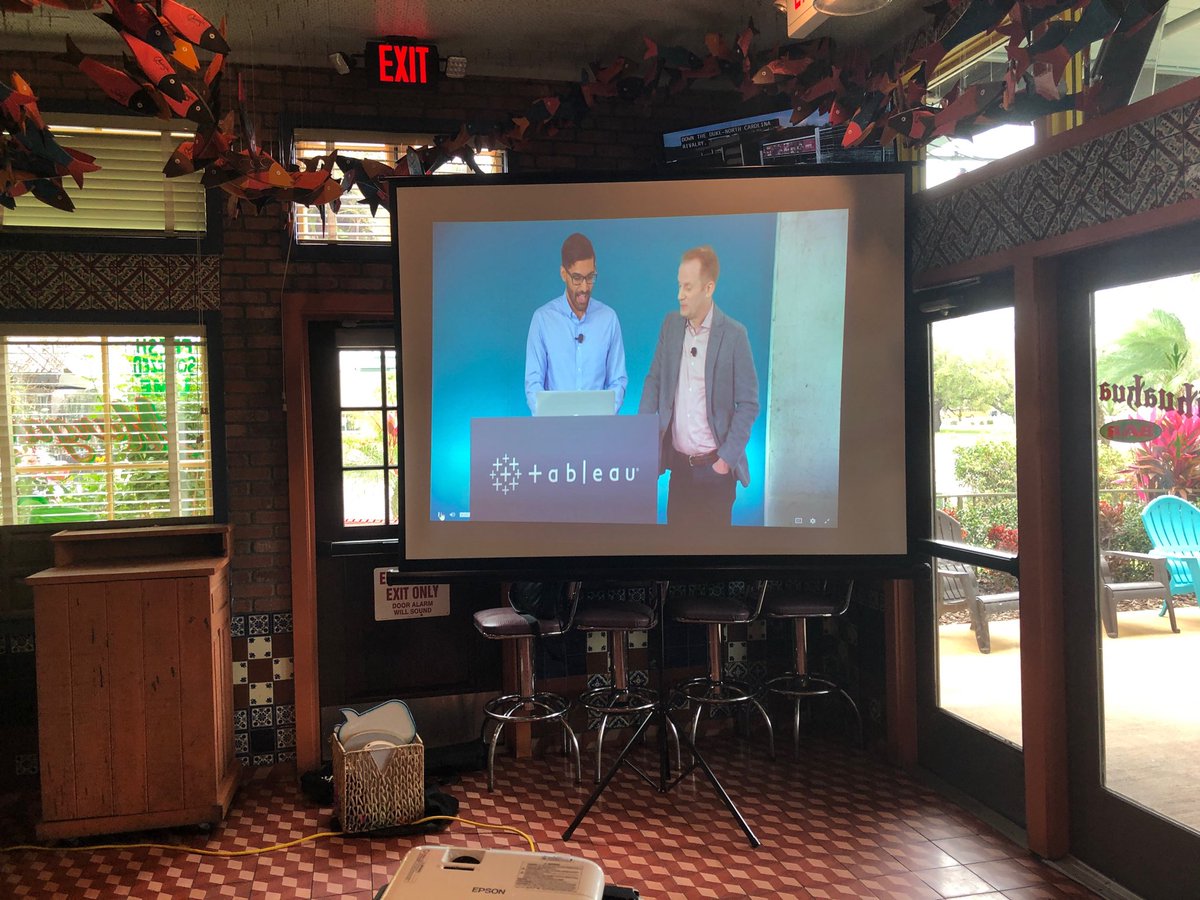 AndrewDataKim's tweet photo. Getting it started right with #2019.1 #OrlandoTUG! Tacos and #Tableau. https://t.co/fL38toVZWy