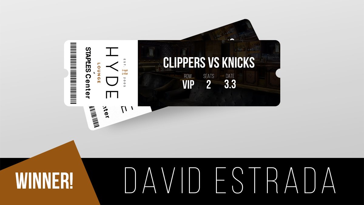 Congrats, David! You are the #Clippers VIP giveaway winner and you'll be hearing from us very soon. 👊 Thanks to everyone who entered - we’ll be kicking off another giveaway this weekend. Stay tuned!