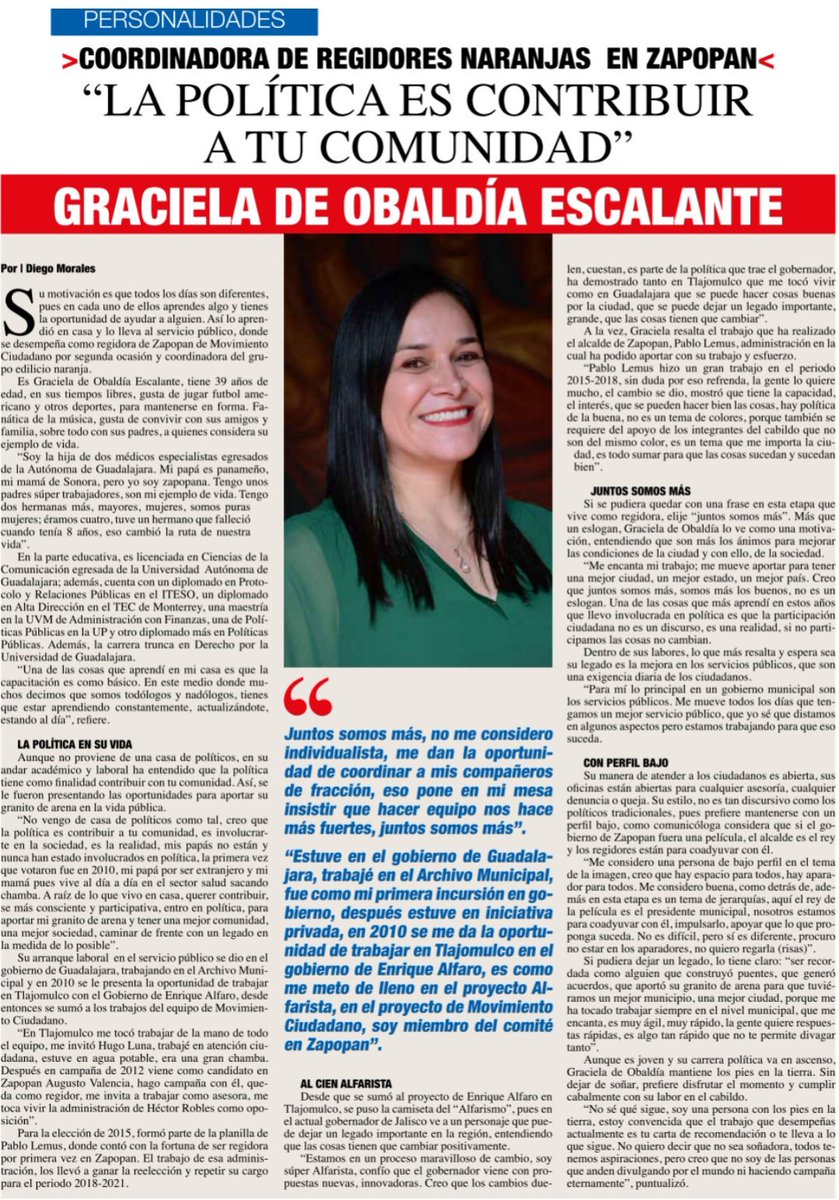 Agradezco a <a href="/concienciapubli/">Conciencia Pública</a> el espacio que me brindó para poder platicarles de mi forma de hacer política y de mi vida personal. Esta es una buena manera de acercarnos más a la ciudadanía.

Aquí les comparto la entrevista. Pueden leerla en su portal 👉bit.ly/2Sfp1pU