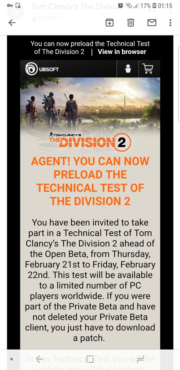 budn3kkid's tweet image. Thanks for including me in the Technical Test tomorrow, I'll be sure to give it my best shake #TheDivision2 #GoingBackIn