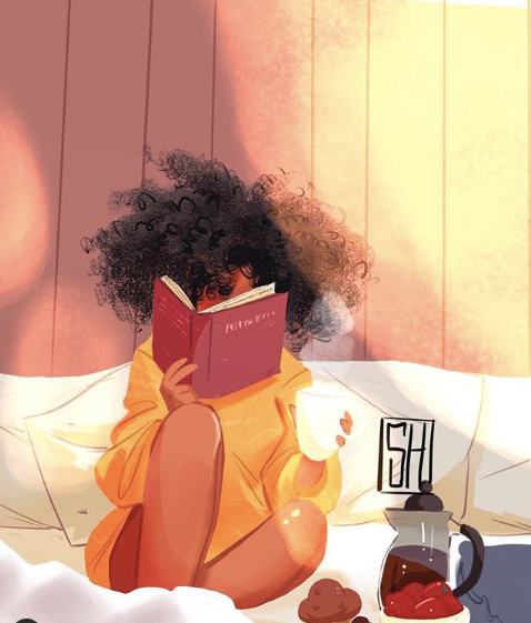 What book(s) are you currently reading? Even though our subscription boxes are for your kids, we like to know what the adults are reading too! #justlikemebox ⁣⁣
-⁣⁣
-⁣⁣
We love this illustration by <a href="/illustration315/">Sevelle The Artist</a> (Instagram.)
