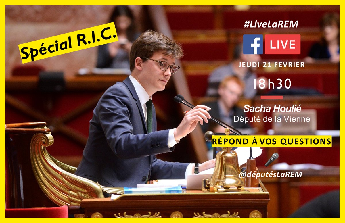 DeputesEnsemble's tweet photo. 🔴Facebook Live spécial RIC 
Demain à 18h30, @Sach_He répond à vos questions sur le référendum d'initiative citoyenne. 
Rendez-vous ici ➡️https://t.co/eKRiJu0eUQ https://t.co/GenE6Vk6oU