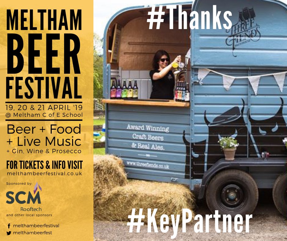 MelthamBeerFest's tweet image. Many #Thanks to our friends @ThreeFiends for being a #KeyPartner of #MelthamBeerFest 2019

Cheers!

At the festival, you&apos;ll be able to enjoy 2 of their cask ales plus another 5 on keg! #Beertastic

bit.ly/2E3rH3T