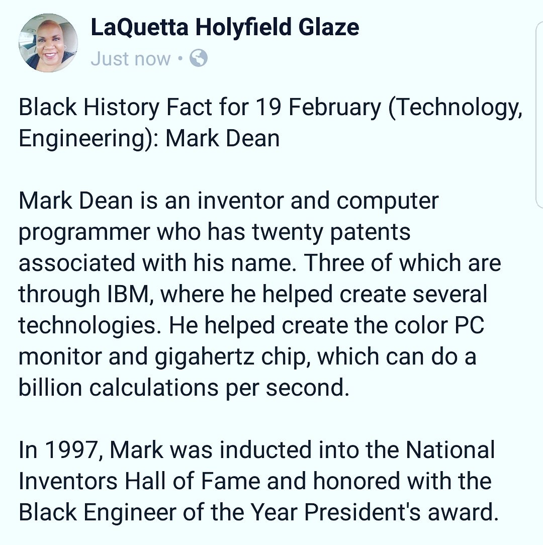 Black History Fact for 19 February: Mark Dean