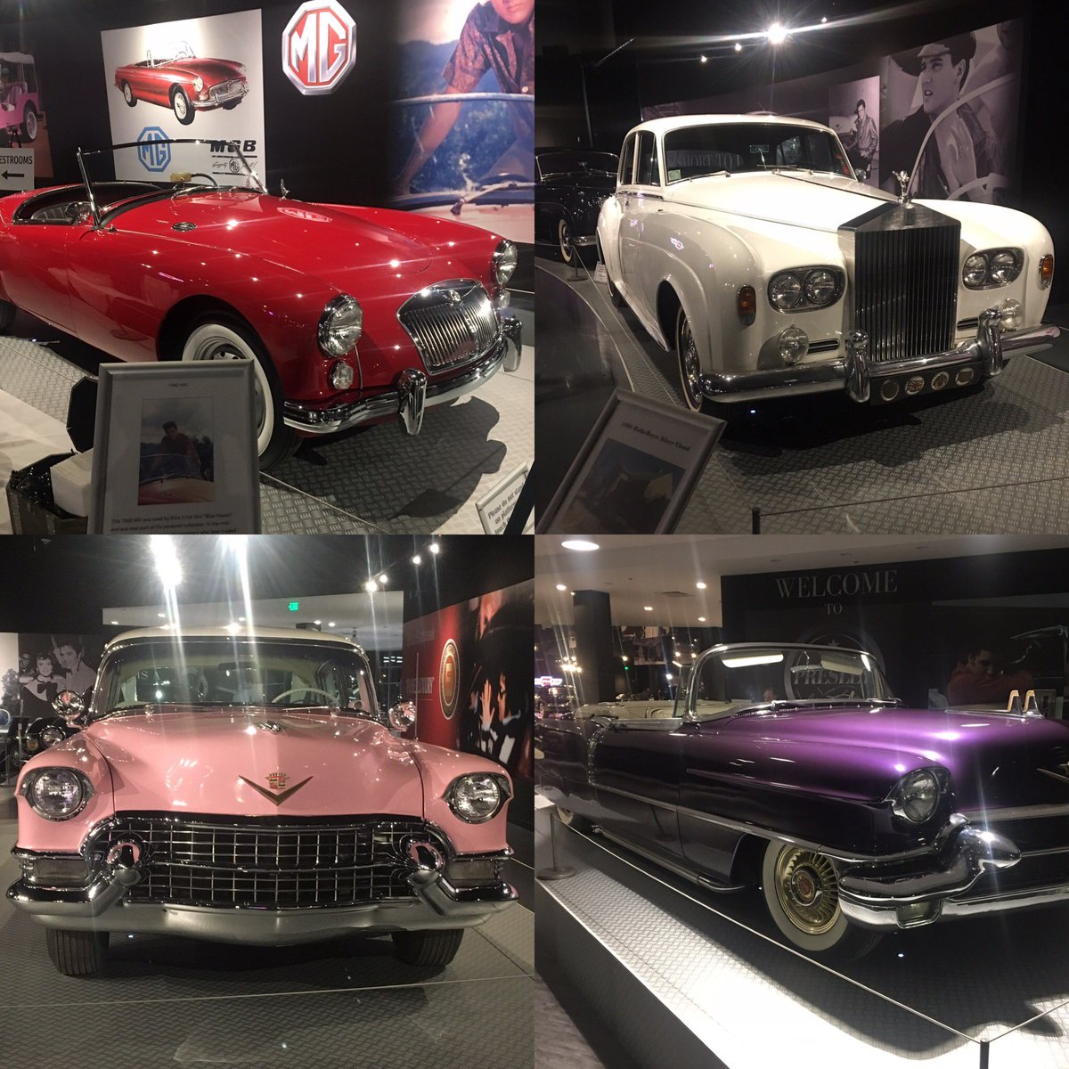 jimchannyc's tweet image. Almost forgot to post #elvis car collection #classiccars #vintagecars #americanclassiccars #1960mgmga #rollsroyce #pinkcadillac #purplecadillac