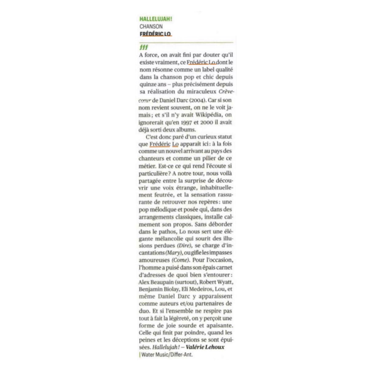 WaterMusicParis's tweet photo. MERCI @Telerama - fff 
⚡ Frédéric Lo "Hallelujah!" : https://t.co/bzcGKETNJq
« Une forme de joie sourde et apaisante. Celle qui finit par poindre, quand les peines et les déceptions se sont épuisées. -Hallelujah!"- » 
#outnow
@WaterMusicParis @aimegmt @edladifference https://t.co/FPUI4eFfJx