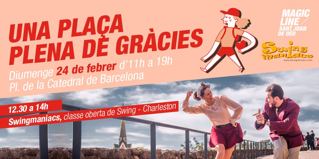 Magicliners, aquest diumenge, celebrarem la #MagicLine Barcelona ballant swing i charleston a la plaça de la Catedral 🔝💃! Vine a la classe oberta que impartirà <a href="/swingmaniacs/">Swing Maniacs Barcelona</a>! 👉 bit.ly/2In2APW