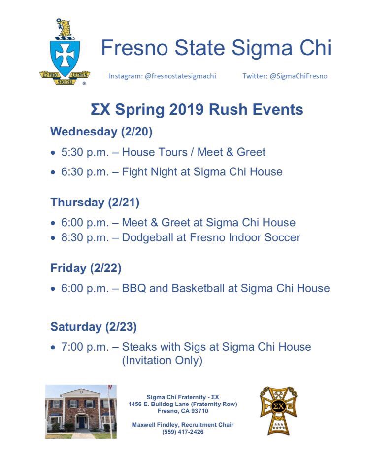 Come check out our rush events this week!!!