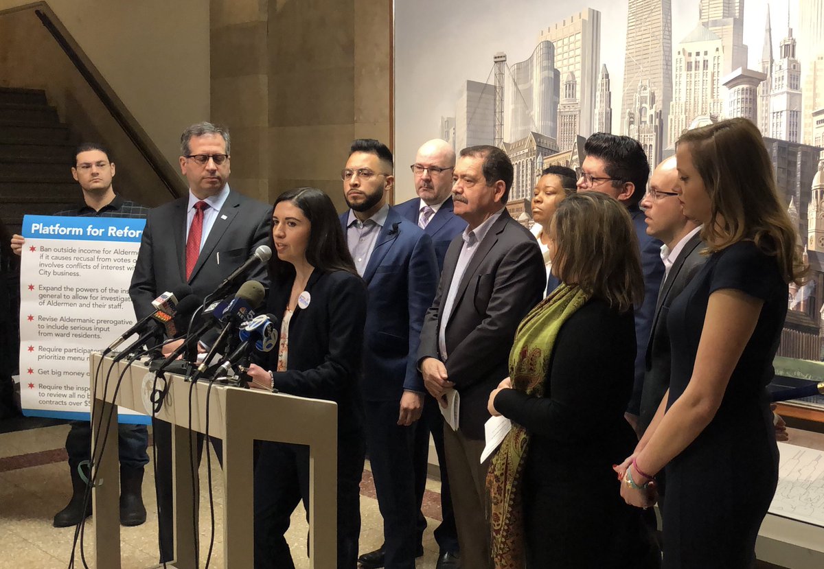 TanyaFor14's tweet photo. Honored to stand with @ChuyForCongress in support of the Platform for Reform. For 50 years, Burke has shown us the need for a rigorous ethics reform package in City Council. It’s time for transparency &amp; accountability in the 14th Ward, and 2019 is the time for change #TanyaFor14 https://t.co/r4osMI8sJB