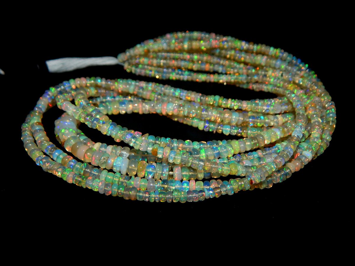 msgemshub's tweet image. Excited to share the latest addition to my #etsy shop: 70%off ETHIOPIAN OPAL Multi Fair Rondelle beads 18"Inches 100 Percent Natural Gemstone Size 4x3. mm Approx.