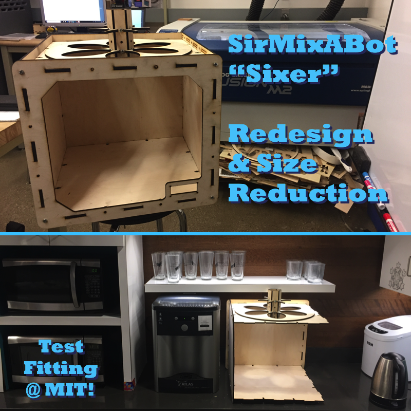 Sir_Mix_A_Bot's tweet photo. We test fit our new smaller #SirMixABot Sixer with a 16" #LazySusan, and love the way it fits.  With outer dimensions set, we'll start on internal components!  Follow at https://t.co/N0hZuiKV65
#robotics #bartender #lasercut #dispenser #liquorcabinet #cocktails #aurduino https://t.co/K9tDSHuUz3