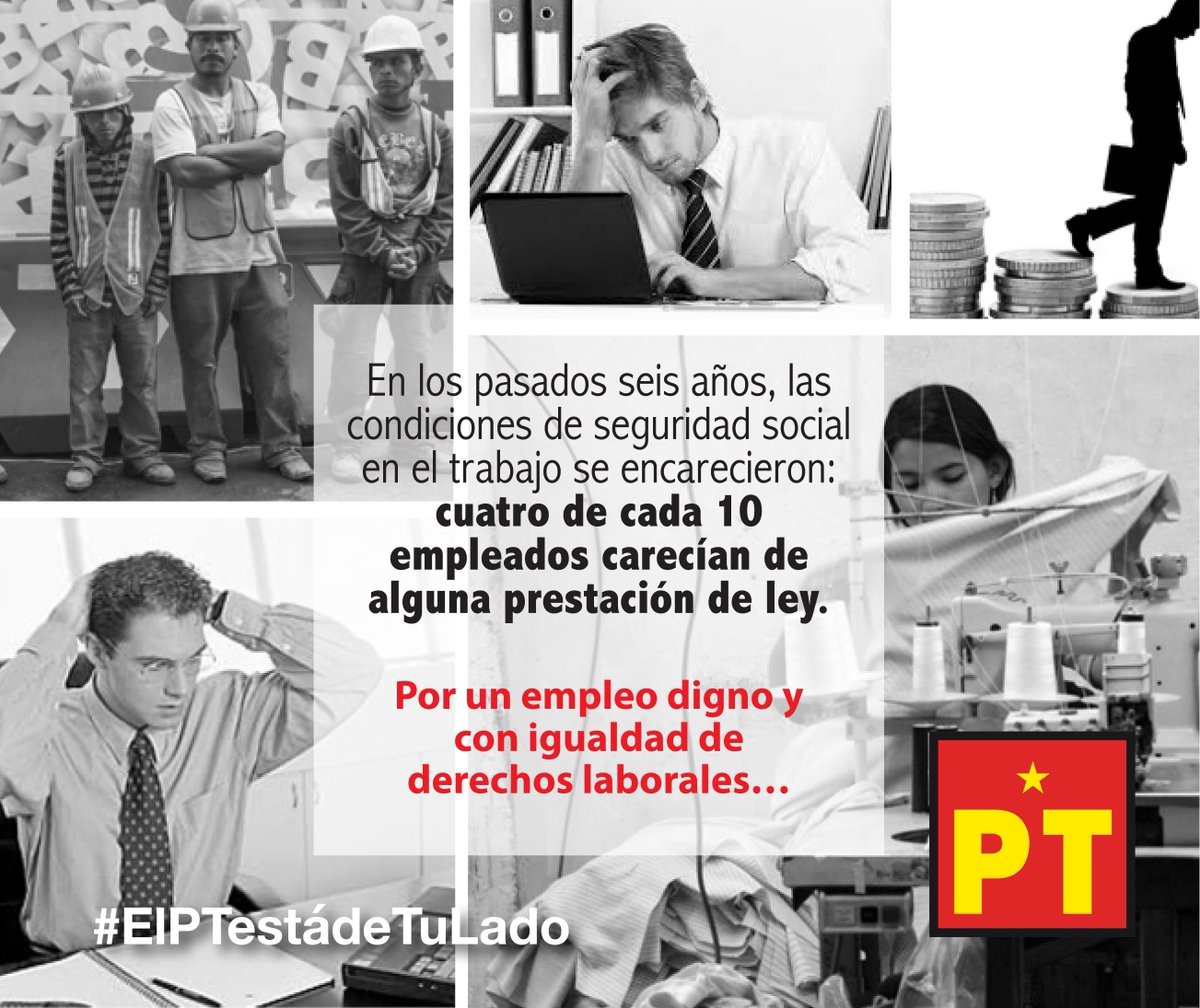 La #reformalaboral aprobada en el sexenio pasado que flexibiliza las contrataciones outsourcing, encareció las condiciones de seguridad social para los trabajadores. En el #PT seguiremos luchando para garantizar y dignificar las condiciones de trabajo para todos los mexicanos