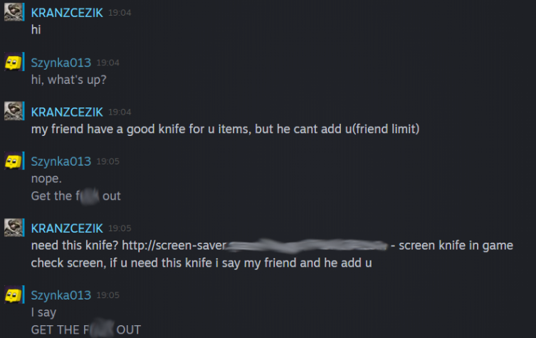 szynka013's tweet photo. That's quick but...
I think that the process of reporting users to Steam Support should be more elaborate. We want to know what you've done with the reported users. Small information or something else...
#SteamScammers #SteamProblems @steam_games @Steam_Support https://t.co/GRSFFVvvSR